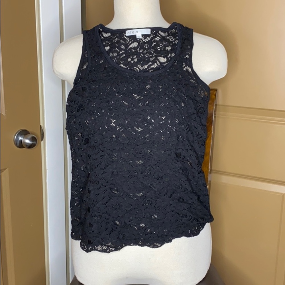 Black laced Tank Top